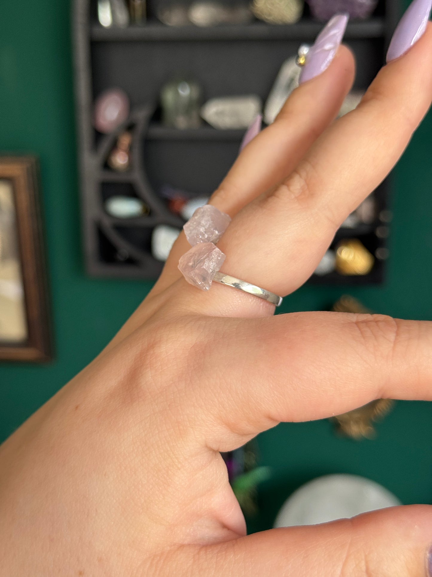 Rosenquarz Ring 925er Silber