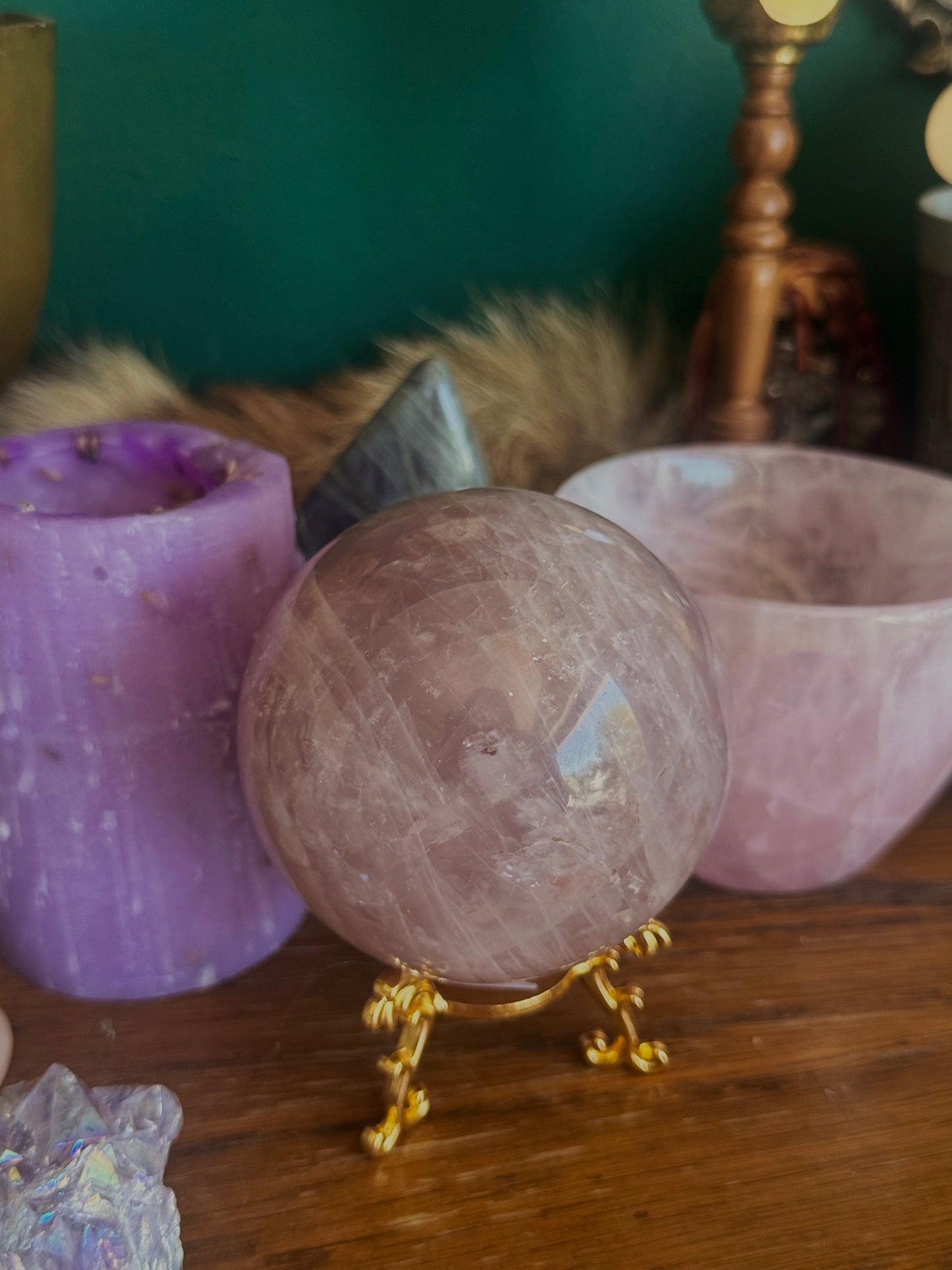 Lavendel Rosenquarz Sphere