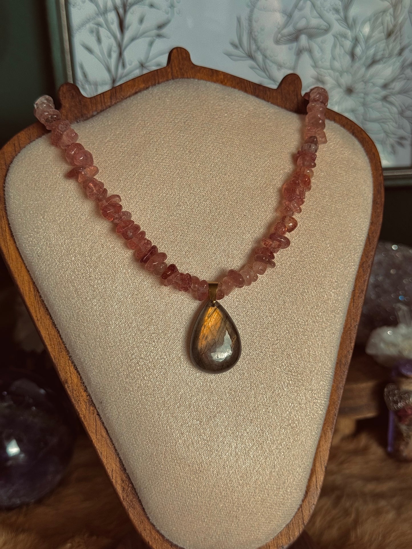 Apfelwein - Edelsteinkette (Gold)