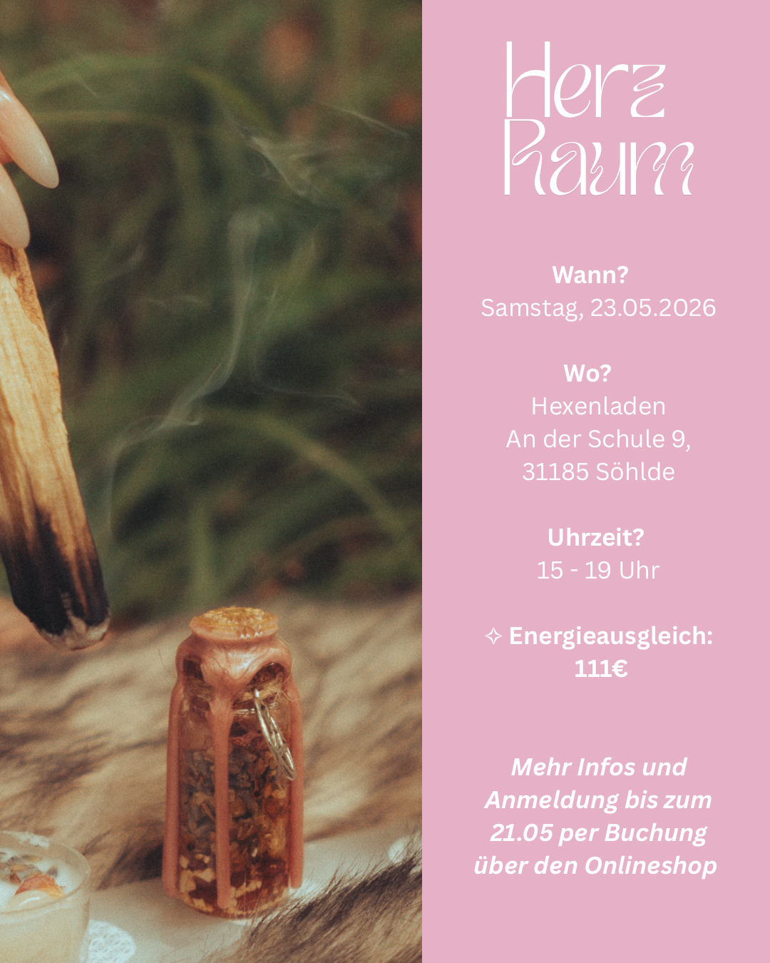 HerzRaum Workshop – für sanfte Rückverbindung, ehrliche Selbstwahrnehmung und kleine Rituale, die dich im Alltag begleiten