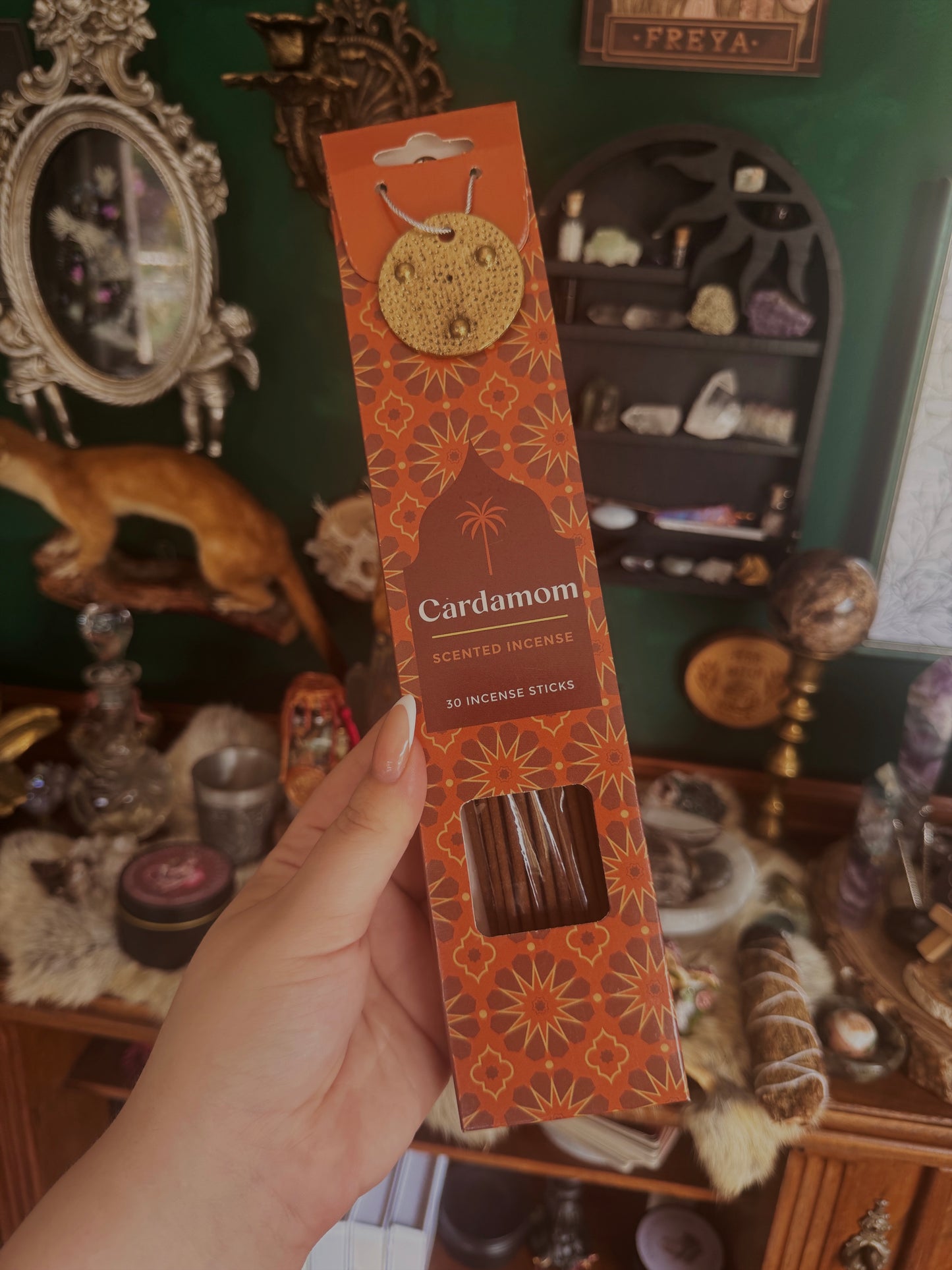 Räucherstäbchen mit Messinghalter – Rose Oud, Cardamom oder Amber
