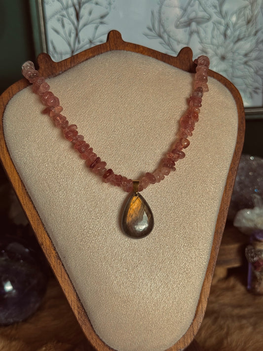 Apfelwein - Edelsteinkette (Gold)