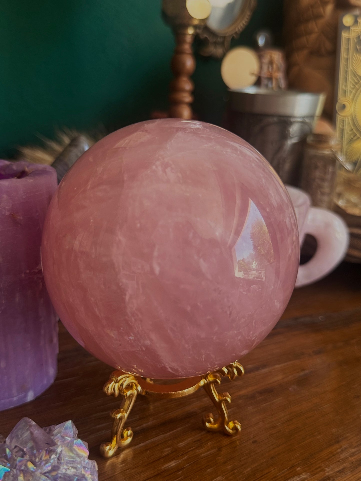 Rosenquarz Sphere