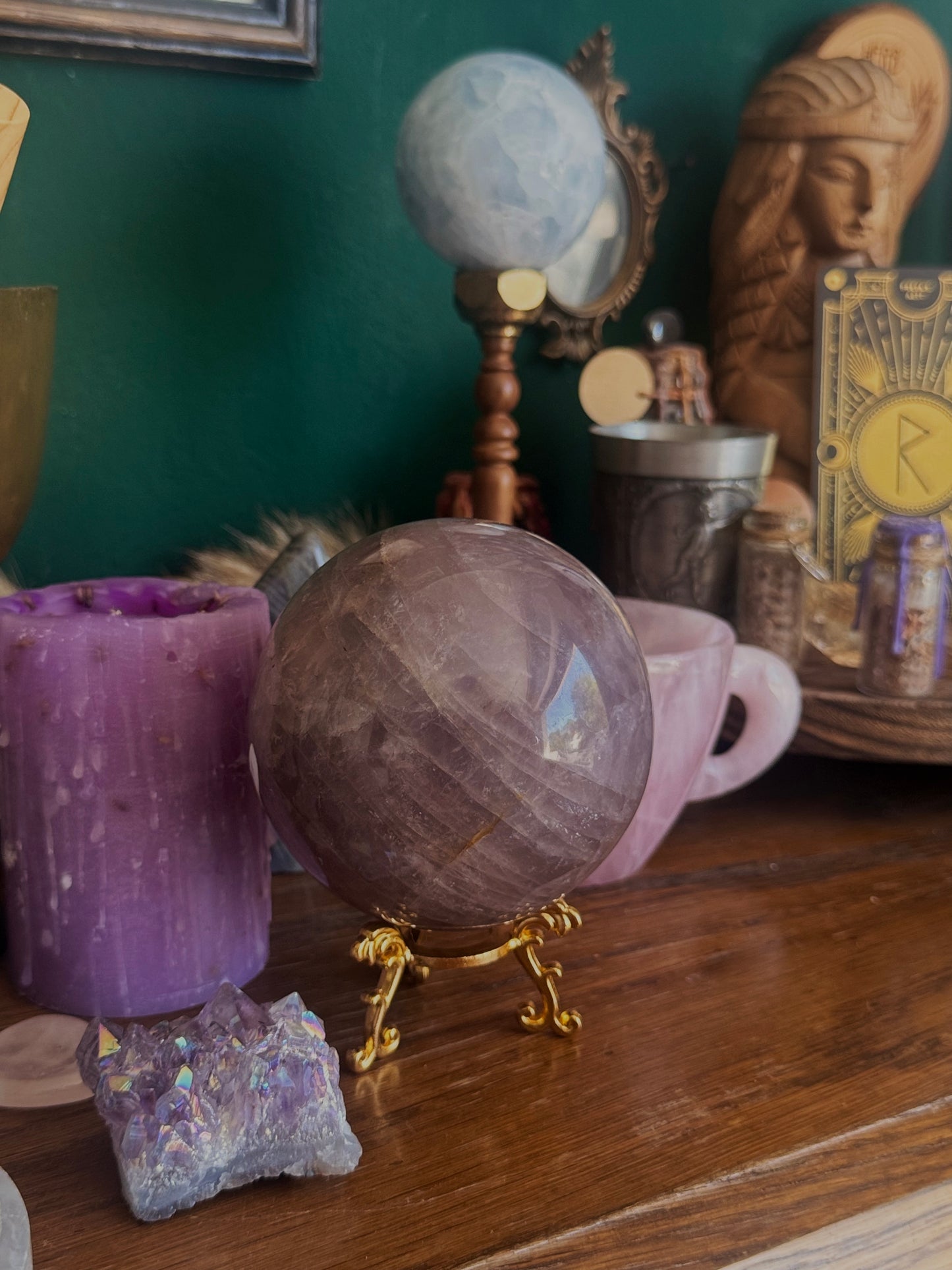 Lavendel Rosenquarz Sphere