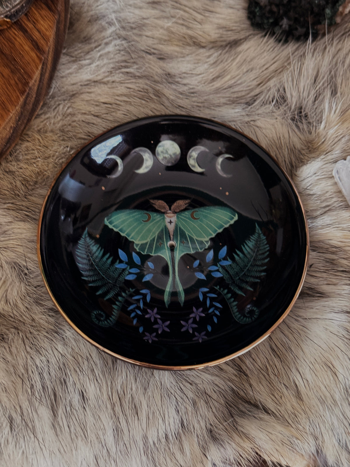 „Luna Moth“ - Keramik-Räucherstäbchenhalter