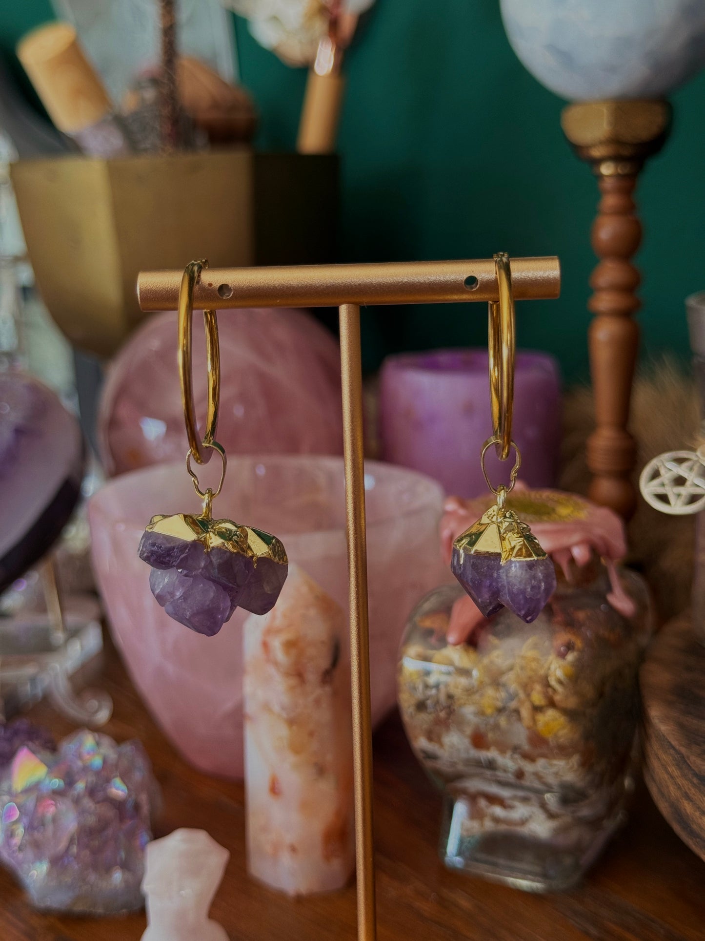 Amethyst Aura - Ohrringe