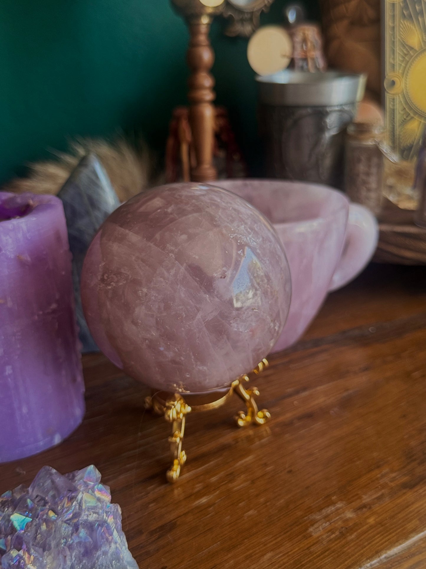 Lavendel Rosenquarz Sphere