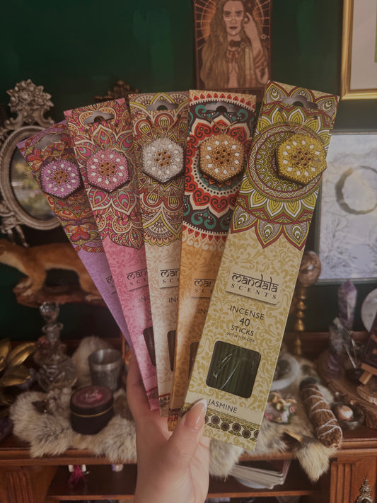Mandala Räucherstäbchen – Rose, Lavendel, Sandelholz, Patchouli & mehr
